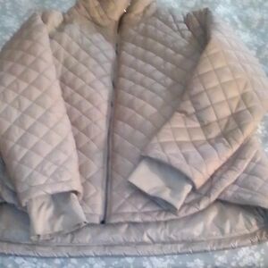 BCBGMaxAzria Quilted Puffer Jacket in Tan